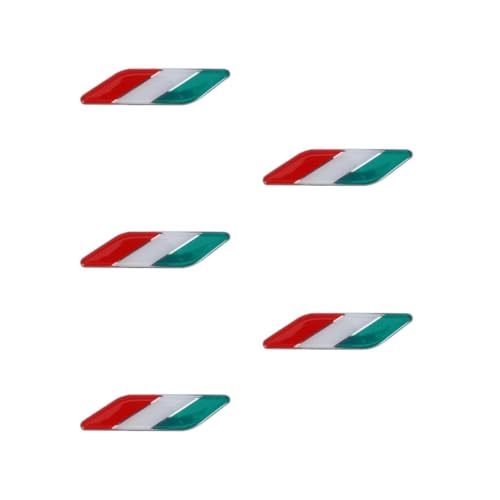 Autocollant drapeau italien en aluminium pour voiture Mobestech (Lot de 5 pièces)