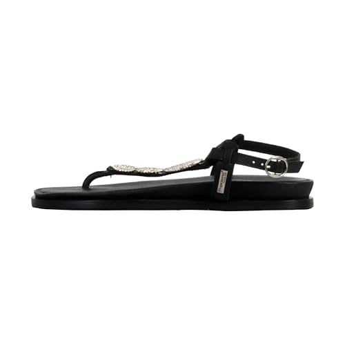Sandale Plate Cuir Les Tropeziennes Caspita Noire pour Femme