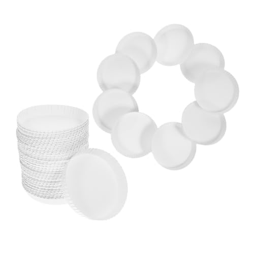 KICHOUSE 100Pcs Disposable Paper Cup Covers Hotel Guest Paper Cup Lids Drink Covers for Restaurants Bars Sturdy Clean Safe Beverage