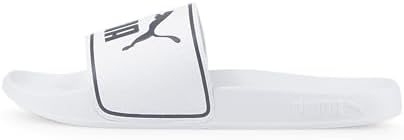 PUMA Unisex Slide Sandal, White Black, 13 US Women