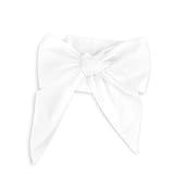 Man Fai Sky Newborn Swaddle Sash, Soft Cotton Bow Decorative Strap for Swaddles, Adorable Maternity Bow Sash, 70x5.5 Inch, White