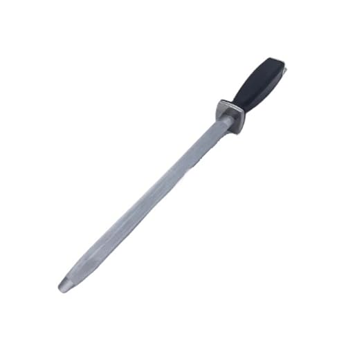12'' Sharpening Rod Knife Sharpener Honing Steel Bar Kitchen Stainless Stick(White B)