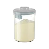 🍼【Einzigartiges Design】One-touch-knopf zum Öffnen und verschließen auf knopfdruck und ein eingebautes dosierwerkzeug, um genau einen messlöffel milchpulver zu erhalten. Kann mit einer hand bedient werden, was die zubereitung von babynahrung erleichtert.