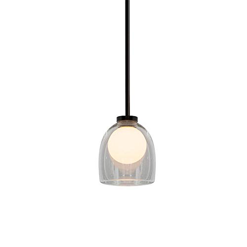 Suspension postmoderne en verre clair E27 pour l'éclairage de votre salon