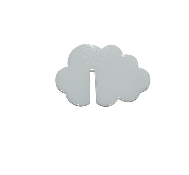 Cartes de table nuage en verre blanc pour déco baptême et fête prénatale x20