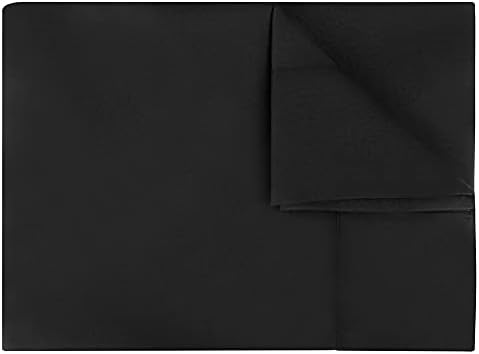 Micrifiber Breathable Flat Bed Sheets, Ultra Soft and Wrinkle Resistant Double Brushed Flat Sheet for Twin, Full, Queen, King - Machine Washable (Black, Twin)