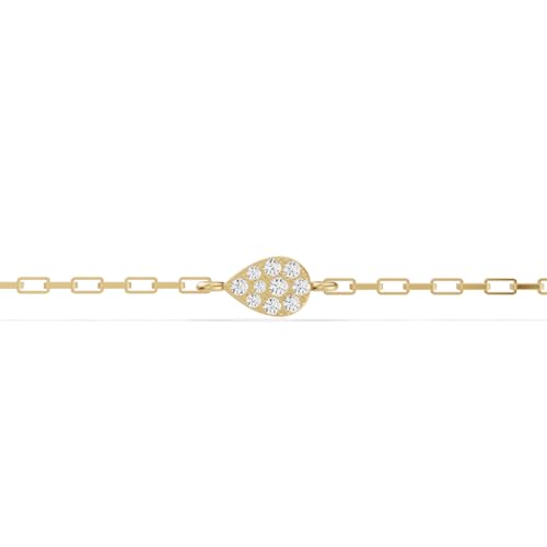 TimeLess Classics 14K White and Yellow Gold Natural Diamond Link Bracelet for Women, Comes with Secure Lobster Clasp and Pave Setting, A True Friendship Day Gift (J-K Color, I2-I3 Clarity)2