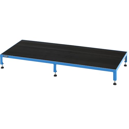 eurokraft pro Arbeitsplattform Höhenverstellbereich 165 - 230 mm mit Riefengummiplatte Plattform LxB 1510 x 610 mm lichtblau