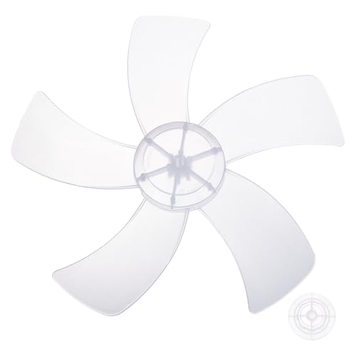 QUARKZMAN Palas De Ventilador De Plástico De Repuesto (12 Pulgadas, Transparente) 5 Aspas Con Tapa De Tuerca - Palas Universales Para Ventiladores De Pie, Compatibles Con Modelos De