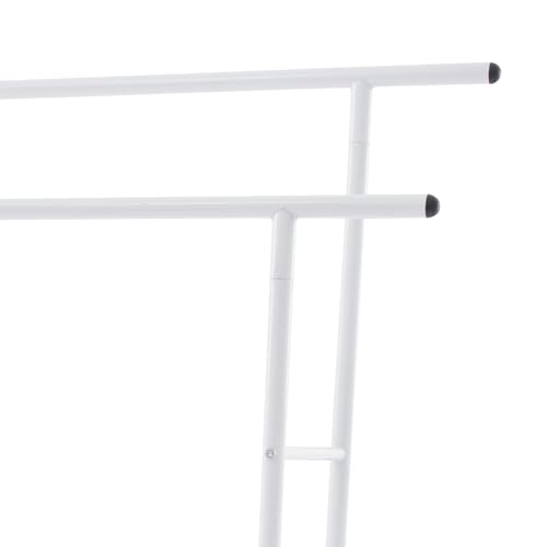 Portant à vêtements sans perçage OUKANING blanc à double étagère
