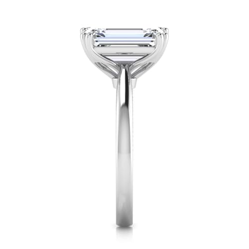 3.10 Carat Emerald Cut Lab Grown Diamond (3 Ct, F, VS1) IGI Certified 14K Gold Milgrain Solitaire Engagement Wedding Ring for Womens3