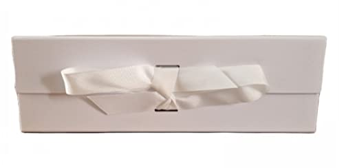 Aryllis A4 Deep Luxury Gift Box with Magnetic Lid and Stylish Silk Ribbon, Ivory, Gift Hamper for Birthday & Anniversary Presents - 33cm x 25cm x 11cm