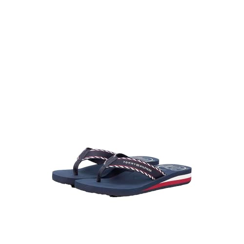 Tommy Hilfiger Hilfiger Webbing Fw0fw09038   Sandalias de playa para mujer, Azul azul espacial, 36 EU