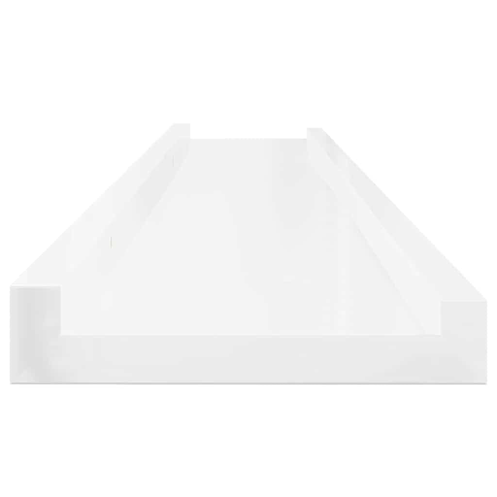 Set di 2 mensole sospese da parete, bianco lucido, 100 x 9 x 3 cm