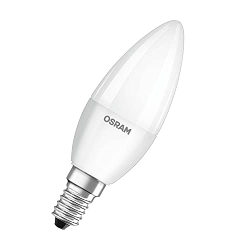 OSRAM LED Base Classic B, in Kerzenform mit E14-Sockel, Nicht Dimmbar, Ersetzt 40 Watt, Matt, Kaltweiß - 4000 Kelvin, 4er-Pack