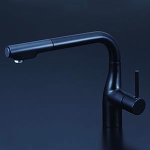 KVK シングルシャワー付混合栓(eレバー)マットブラック KM6101ECM5