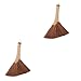 STOBAZA 2 Pcs Dust Broom Pet Hair Broom Fireplace Broom House Use Cleaning Broom Household Cleaning Tool Portable Table Duster Desks Home Use Mini Broom Corn Carpet Brown Silk