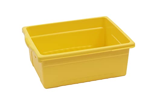 Copernicus Large Recycled Plastic Open Cubby Bin Storage Tub Organizer for Classrooms, Yellow image 4