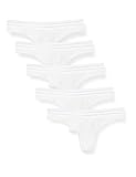 Iris & Lilly Damen Tanga-Unterwäsche Baumwolle, 5er-Pack, Weiß, 40