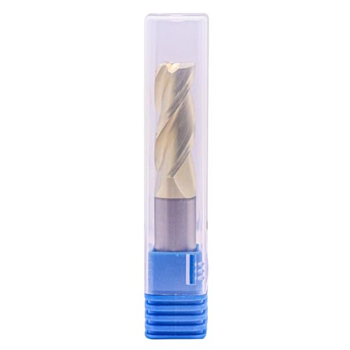Image of 1 /2 inch 3 Flute Solid Carbide 0.03 inch Corner Radius End Mill, ZrN Coated | 37 Helix, 1 /2 inch Cutting Dia, 1 /2 inch Shank Dia, 1-1 /4 inch LOC, 3 inch OAL, for Milling Aluminum and Copper