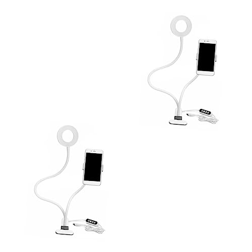 Veemoon 2Pcs Suporte De Telefone Celular Anel De Luz Suporte De Telefone Com Lâmpada Suporte De Tele