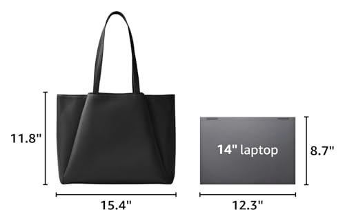 Laptop Tote Bag for Women 15.6 Inch - Large Work Bags with Zip Compartments - PU Leather Office Purse Computer Briefcase - Black by Apryl - Used condition - US$34.33
