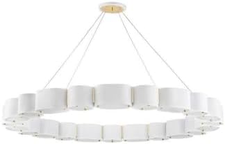 Corbett Lighting 393-50-SWH/VB Opal Chandelier Soft White/Vintage Brass