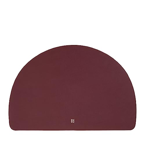 DUDU Set de Table en Cuir, Sets de Table Petit Déjeuner Déjeuner, réversible, Antidérapant, Demi-Lune 44x30 cm, Bicolore Burgundy