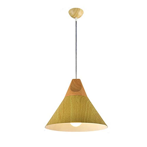 Lustre de plafond en métal finitions bois au design industriel noble
