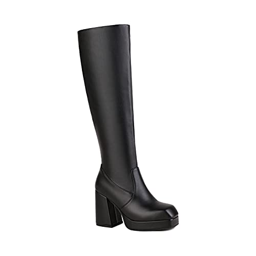 Bottes mode grande taille en talon épais 9cm pour vos sorties urbaines