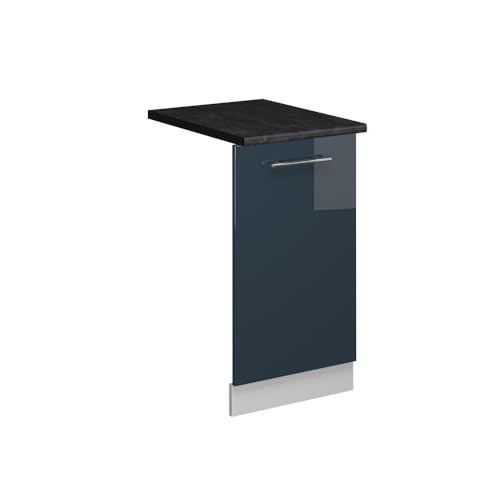 Vicco Panel Frontal del lavavajillas Fame-Line, Azul Oscuro Alto Brillo, 45 cm, ET Antracita