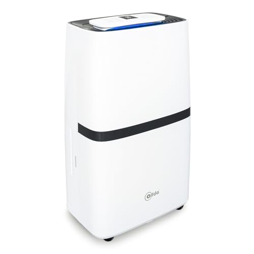 21G+KKaX0NL alfda AEF2000 Luftentfeuchter - (max. 20Liter/Tag) - 4 Betriebsmodi, für Räume bis 30 m², Automatikbetrieb, Touch-Display, mit Ablaufschlauch, zum Wäsche trocknen - Gegen Feuchtigkeit...