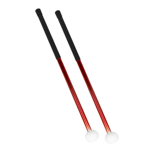 Baquetas YARNOW de aleación de aluminio con cabeza de fieltro – 1 par para batería, banda marcial y práctica miniatura 7