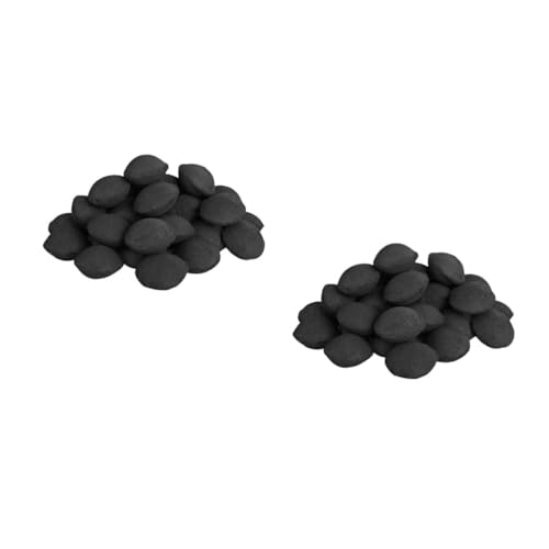 Kisangel Lot De 2 Charbon De Bois pour Barbecue Camping Briquette De Fumeur Gril Accessoires De Camping Décor Foyer De Table Bouilloire Décor Extérieur Mélange De Charbon De Bambou Black