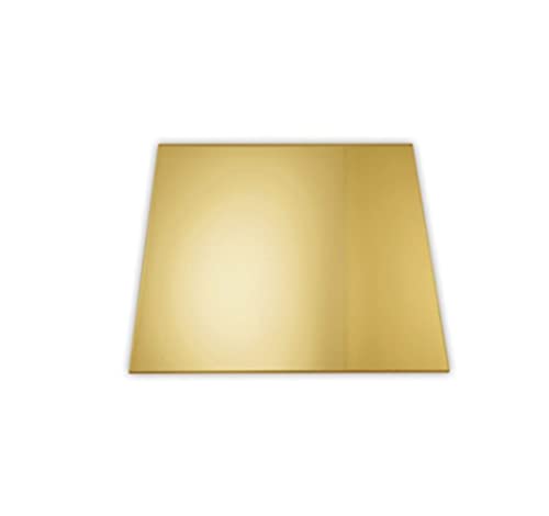 Image of 2MM Acrylic Mirror Sheet, 1 /16'' Gold 12 inch x 12 inch Mirrored Acrylic Lucite Plexiglass Sheet (Actual Size 11.875 inch x 11.875 inch)