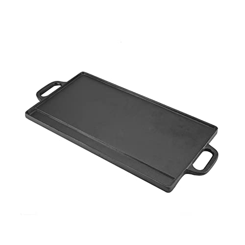 KIMISS Non-Stick Cast Iron Griddle Pan & Grill Pan for Versatile Cooking - Double-Sided Flat & Ridged Tray for BBQ & Baking - Image 4