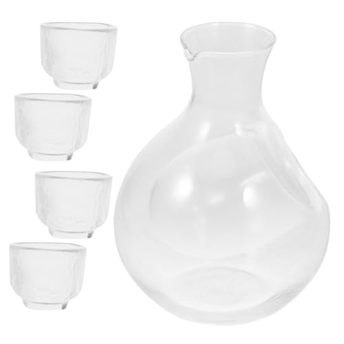 ULTECHNOVO Pot De Vin Et Verre Distributeur De Whisky Carafe En Verre à Saké Froid Distributeur De Cruche D'eau Décanteur Porte-bouteille