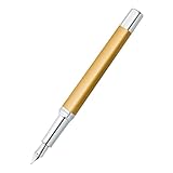 STAEDTLER Triplus 474 F11-3 - Penna stilografica, colore: Oro Glorioso, custodia in metallo di alta qualità, forma triangolare ergonomica, pennino F in acciaio, con cartuccia d'inchiostro blu