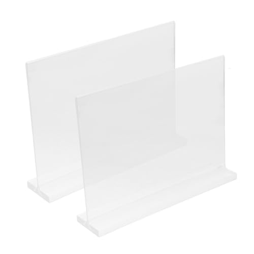 TOGEVAL 2 pièces Présentoir de Table Acrylique Transparent Lot de Supports Publicitaires pour Menu Restaurant Bureau Affichage Prix Rigide