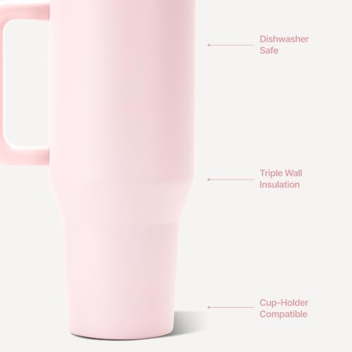 Image of HydroJug Traveler 40oz, Insulated Tumbler with Handle & Straw, Pink Sand