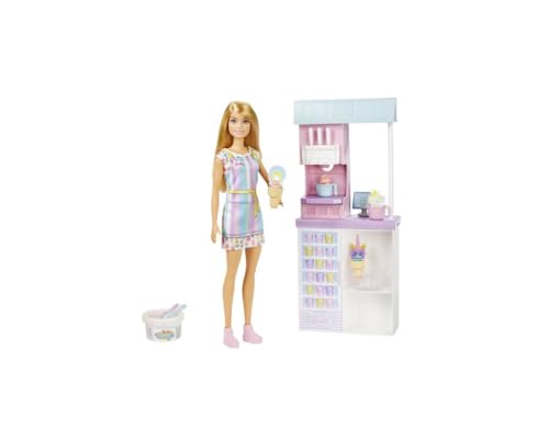 Barbie - Estuche comerciante de helados - Muñeca - de 3 años