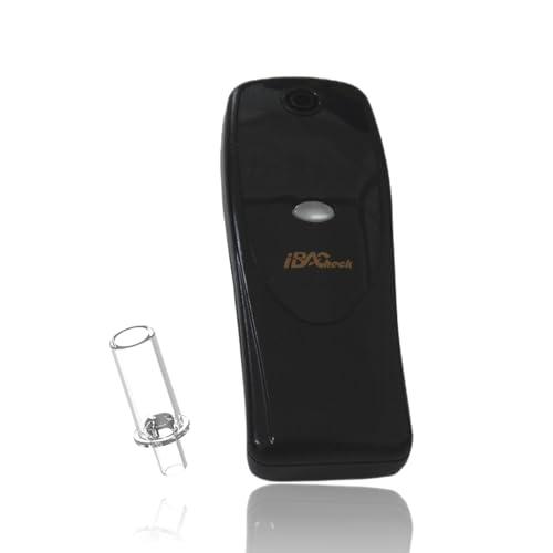 Image of Breathalyzer with LED Display, Visible at Night. Long Battery Life and Last 300 Test with Alkaline Batteries (Black 088+)