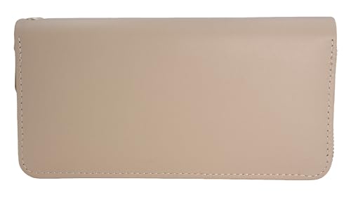 Women's Quilted Wallet with Crystal Bow, Detachable Wristband, Large Capacity Handbag, Phone Bag, Apricot, 7.67 x 3.93 inches2