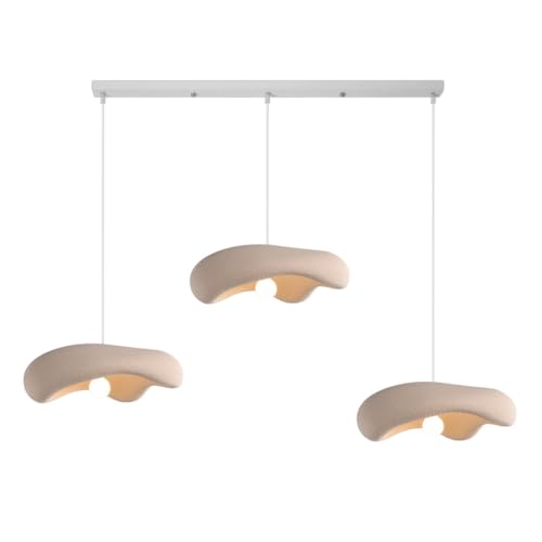 Chandelier marron réglable style Wabi-Sabi en forme de nuage pour cuisine moderne