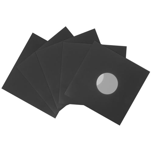 FELTECHELECTR 6 Pezzi Buste Vinile Esterne in Carta Kraft Nera Custodie Protettive Resistenti per Album Vinili Maniche Protettive Anti-graffio per Dischi da Collezione