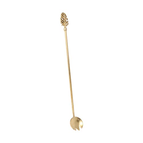 BRIGHTFUFU 1Pc Leaf Design Stainless Steel Salad Fork Elegant Kitchen Tableware for Serving Food Fork for Everyday Use Finish