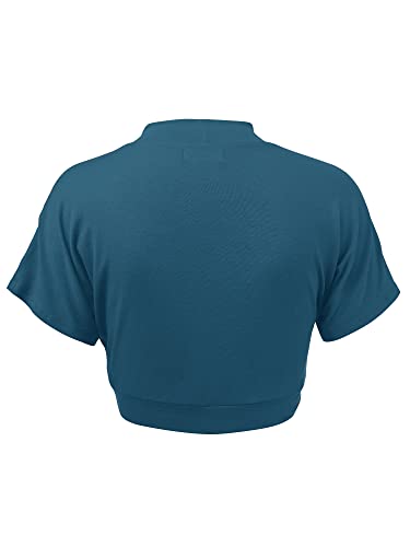 Image of Lock and Love Women's Versatile Open Front Lightweight Short Sleeve Bolero Shrug