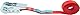 5er Set Spanngurt mit Miniratsche,einteilig, zum Umreifen, DoZurr 700, belastbar bis 700 kg, 25 mm breit x 4 m lang, rot