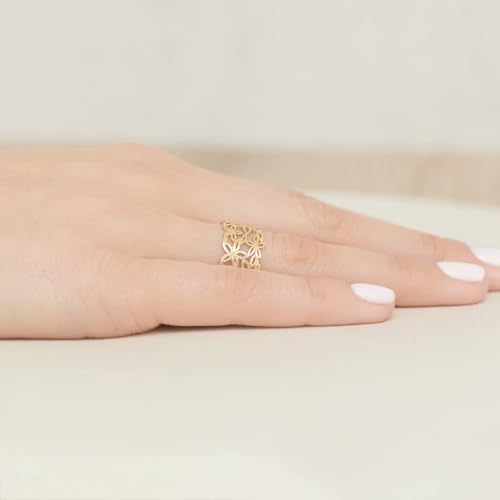Bague en or véritable 333 robuste qui ne décolore jamais - 4