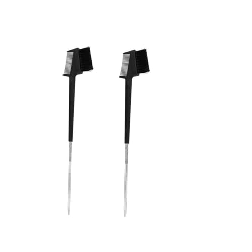 Outanaya 2Pcs Double Ended Eyebrow and Eyelash Comb Premium Makeup Tool for Precise Grooming Durable Materials for Travel and Beauty Shops Black